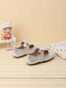Lovely Bow Decor Shoes For Girl, Suitable For Autumn/Winter - Silver - View 4