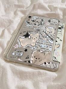 Esta exquisita y adorable funda trasera de cristal acrílico con diseño de gato de dibujos animados y estrella es adecuada para los iPads de 7a, 8a (10.2 pulgadas) y 10a generación. Es resistente a los golpes y duradera, con una ranura incorporada para el lápiz, compatible con la función de suspender/activar y múltiples modos de soporte plegable, lo que la convierte en un regalo ideal para las vacaciones. - Multicolor - Ver 6