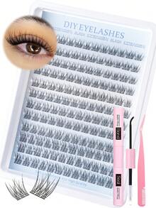 Bộ nối mi 144 sợi, mi đơn, dáng cong chữ D, kích thước 10-12mm, kèm keo dán mi, lớp phủ bảo vệ và dụng cụ nối mi, tiện lợi cho việc tự nối mi tại nhà. Bộ sản phẩm bao gồm keo dán mi, lớp phủ bảo vệ và nhíp nối mi, tiện lợi cho việc tự nối mi tại nhà. Bộ mi giả, mi nối, mi giả. - màu đen - Xem 12