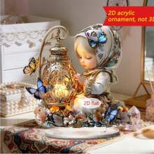 1 Peça Decoração de Mesa Acrílica para o Ramadã - Design de Lua Crescente Dourada e Palmeira com Bênçãos Árabes, Decoração Muçulmana Personalizada para o Eid, Festas e Comemorações, Sem Necessidade de Eletricidade - Multicolorido - Visão 14