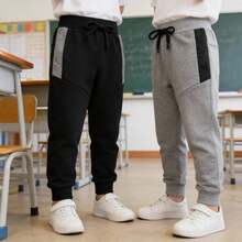 Kit 2 Calça de Moletom Moletinho com Cadarço e Detalhe Quentinha Confortável Estilosa Tamanhos 02 a 12 anos - Sortidos - Visão 1