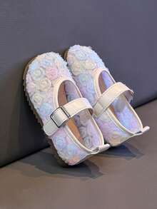 1双玫瑰花图案网面公主鞋，软底防滑，深受女婴喜爱 - 彩色 - 查看 6
