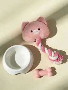 1个狗狗磨牙绳打结玩具，带吱吱声的狗狗玩具球，狗狗磨牙绳，宠物磨牙玩具，牙齿清洁互动游戏，狗狗和猫咪减压礼物，宠物用品 - 彩色 - 查看 6