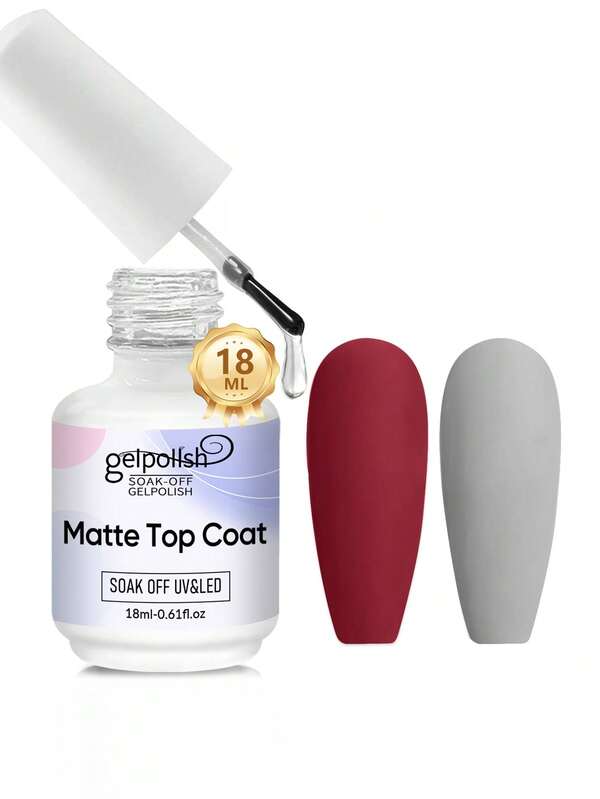 18ml Matte Gel Top Coat, Suitable For Gel Nail Polish, Matte Chrome Powder Sealer, No Wipe, Powder-Proof, Matte Finish, Ideal For Chrome Powder Nail Art, Long-Lasting, Great Autumn Nail Care Gift For Women