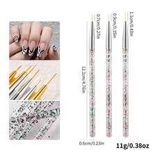 3Pcs/Set Nail Brush Nail Art Liner Brush Acrylic UV Gel Drawing Brush Line Grid Painting Pen Manicure Tools Nail Art Tool Set - Multicolor - View 12