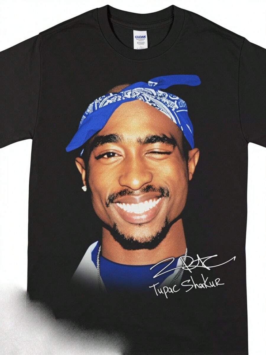 2026, The Tupacs Shakur T-Shirt Will Be On Saless   The New Pure Cotton T-Shirt For Adults By The American Hip-Hop Rapper 2PACs Music - 黑色 - 查看 1