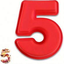 1pc 3D Large Silicone Cake Mold With Numbers, 0-9, Birthday & Anniversary Cake Pan For Baking - Red - View 17