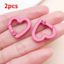 2pcs 21x22mm Mixed Heart Shaped Metal Findings DIY Bracelet Necklace Earring Components For Crafts Jewelry Making Supplies - Multicolor - View 21