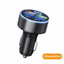 OLAF 四口 USB 车载充电器，带数字显示屏，快速充电适配器，兼容 iPad、安卓手机、笔记本电脑，设计小巧高效，随时随地便捷充电，是送给家人、朋友、孩子、生日、圣诞节、冬季的理想礼物。 - 均碼 - 查看 8