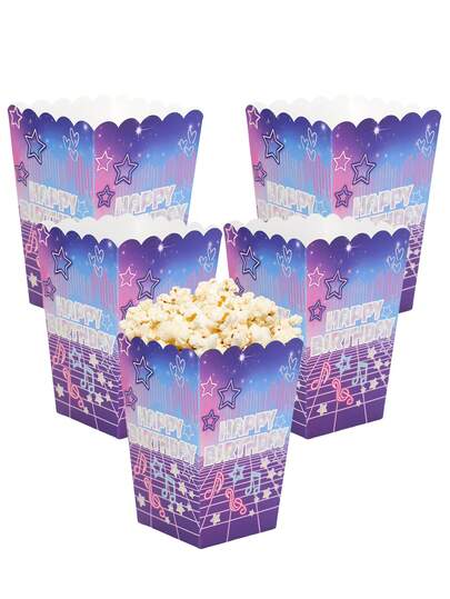20个/40个/60个装 Kpop歌手明星爆米花盒 粉色、蓝色和紫色 Kpop爆米花桶 爆米花容器 杯子和碗，方便的电影之夜用品，非常适合家庭聚会、生日派对、嘉年华礼品