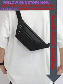 男士新款单肩包、户外背包、骑行腰包、运动休闲斜挎包、手机包、多功能包、胸包、收纳包 - 黑色 - 查看 2