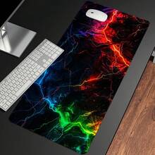 1 Peça Mouse Pad de Jogo Neon - Mouse Pad de Jogo Neon Lightning Grande Antiderrapante, Estampa Impressa em HD - Tapete de Teclado Estendido para Casa, Escritório, Esportes Eletrônicos, Jogos de PC - Múltiplos Tamanhos Disponíveis Fácil de Limpar e Lavar, Ideal para Casa, Escritório, Local de Trabalho, Sala de Jogos e Dormitórios; Perfeito para Suprimentos de Volta às Aulas, Presentes de Férias para Namorados e Namoradas, Acessórios de Escritório, Suprimentos de Escritório, Tapetes de Mesa e Mouse Pads. - A - Visão 3