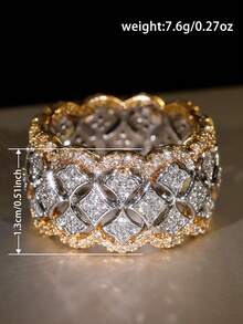 1 chiếc nhẫn đá Cubic Zirconia cổ điển, kiểu dáng nữ, thích hợp cho đám cưới, lễ đính hôn, kỷ niệm, tiệc tùng và các dịp khác, cũng có thể dùng làm nhẫn hoặc quà tặng ngày Valentine. - 5 # - Xem 6