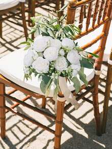 1束/3束人造牡丹混合花束，婚礼装饰新娘捧花，教室装饰，家居花瓶装饰，花园户外派对生日装饰 - 白色 - 查看 6