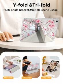 Cherry Blossom Tree Pattern Tablet Case Compatible With IPad Air 11-Inch M3 2025 / M2 2024, IPad Air 5th Generation 2022 , IPad (A16) 11 Inch 11th Generation 2025,Compatible With Samsung Galaxy Tab,Kindle Paperwhite 12th Gen 2024, Clear Back ,Fashion Pattern Protective Case,Autlueomatic Sleep And Wake-Up Function, Airbag Protection, Suitable For Gifts And Office Use - Multicolor - View 7