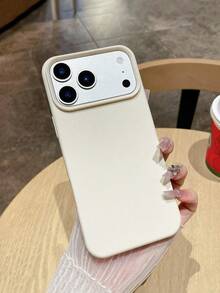 1pc Minimalist White Full Coverage TPU Shockproof Phone Case Compatible With Apple 16, 15, 14, 13, 12, 11 Pro Max, And Series - White - View 4