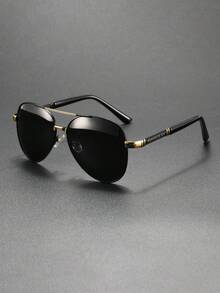 1 Pair Retro Frog Frame Aviator Fashion Glasses, Unisex Fashion Eyewear - Multicolor - View 4