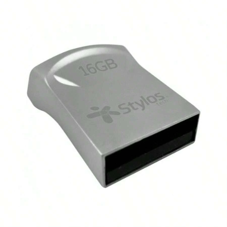 Memoria USB 16 Gb Stylos ST125 16GB, USB 2.0 tipo A, Memoria USB con diseño mini metálica plata - Plateado - Ver 1
