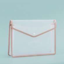 A4 3D Transparent File Bag With Snap Button For Textbook And Exam Paper Storage, A3 Large Capacity Student Tutoring Art Bag, Waterproof Document Bag - Single Piece - View 14
