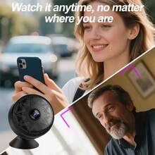 1 pieza Cámara mini inteligente Full HD 1080P que admite conexión WiFi de 2.4Ghz, se puede acceder de forma remota a través de aplicaciones móviles, tiene funciones de detección de movimiento, grabación en bucle e intercomunicación de voz, admite carga USB y es adecuada para uso en interiores y exteriores. Adecuada para escenas de de oficina, automóvil y hogar, y es una cámara oculta. - Negro - Ver 5