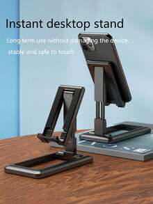 1个可折叠手机支架，桌面支架，创意可调节便携支架 - 白色 - 查看 1