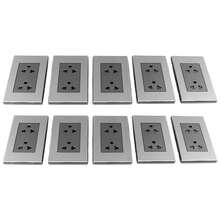 10pcs Electrical Wall Receptacle Outlet Fireproof Stainless Steel Wall Outlet Outlets Receptacles - Toma de corriente de pared - Ver 7