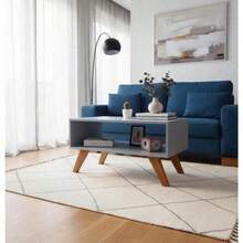 Mesa De Centro Ratona Cubo Estilo Nórdico Gris - Blanco - Ver 1