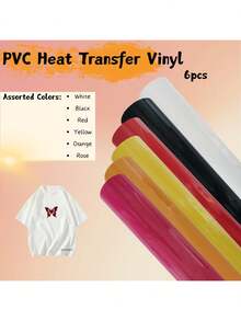 1 Roll, PVC Heat Transfer Vinyl Material, Size 30.5x60cm/30.5x102cm, Iron-On DIY, Suitable For T-Shirts, Easy To Cut And Smooth Surface, Embroidery Patch Iron-On Heat Transfer Patch, Applicable For Jackets, Clothing, Backpacks, Jeans, T-Shirts, Etc. - Multicolor - View 182