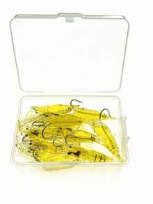 10pcs 4cm 1.3g Fishing Soft Lure Baits With Hooks, Yellow Silicone Lures For Bass, Perch, Crappie - Yellow - View 5