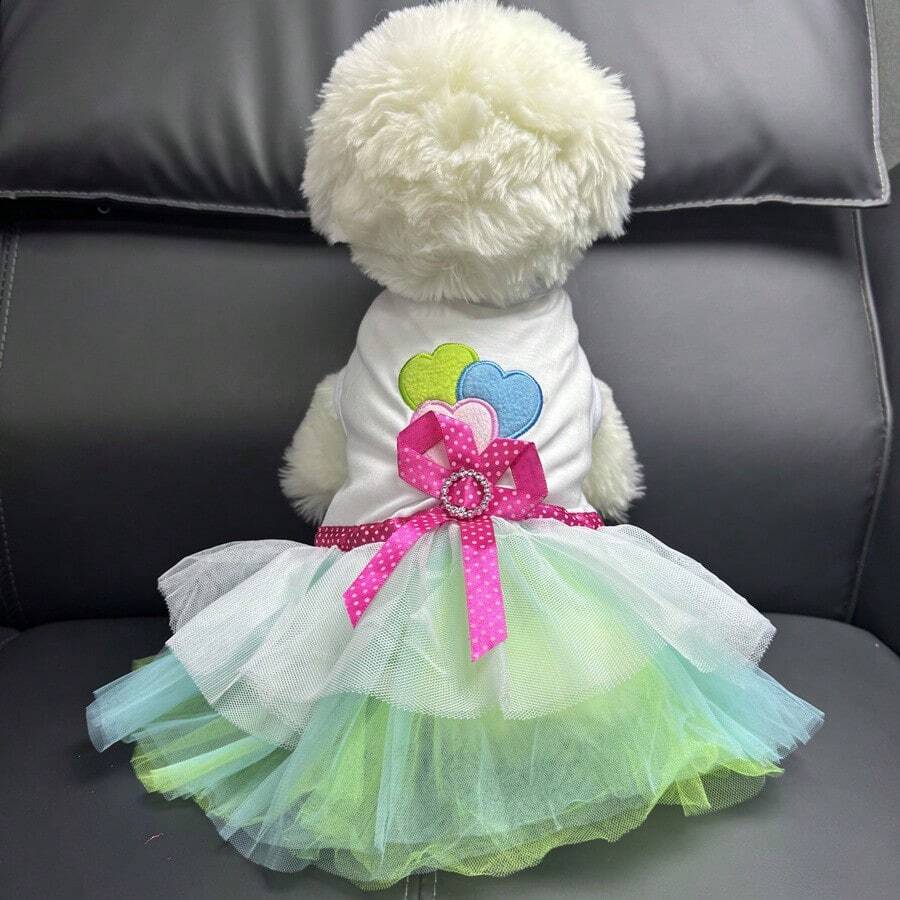 Spring Dog Lace Dress Pet Dog Clothes For Small Dog Party Birthday Wedding Dress Puppy Costume Pet Clothes - Multicolor - View 1