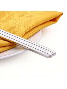 加长不锈钢筷子 可重复使用 日式寿司筷 韩式火锅筷 面条筷 煎炸餐具 中式筷子 - 銀色 - 查看 2