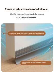 Thickened Windproof Door Sealing Strip - Upgraded Waterproof Adhesive Backing, Strong Adhesiveness, Durable PVC Material, Providing Sealing Performance. Features Sound Insulation, Blackout, Insect-Proof And Dust-Proof. Suitable For Glass Doors, Security Doors, Wooden Doors. - Upgraded Version (thickened and Reinforced) - View 9