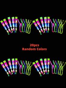 50pcs Cool Glowing Arrow Rocket Helicopter Flying LED Light Party Fun Gift Rubber Band Launcher, Party Atmosphere Supplies - Multicolor - View 13