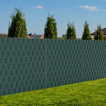 10 Rigid PVC Privacy Screen Strips, Windproof, Double Wire Fence For Garden Or Balcony. - Green - View 9
