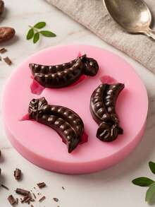 1 pieza/2 piezas Molde de silicona con forma de guisante para hornear mousses, pastelerías francesas, pudines de chocolate y magdalenas. Antiadherente y fácil de desmoldar, molde de silicona vegetal. - Rosa - Ver 10