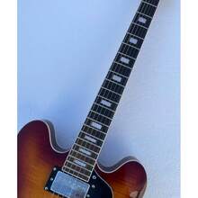 6 Strings Jazz Guitar Guitarra Flame Maple Top Glossy Finished Chrome Hardwares H-H Pickups 24.7" Scale Length 22 Frets Rosewood Fretboard - 彩色 - 查看 2