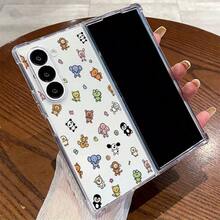 For Samsung Galaxy Z Fold 6 Case | Colorful Toy Animal Print Pattern | Transparent Crystal Clear Slim Hard PC Shockproof Anti-Scratch Full Protective Cover For Z Fold 3 4 5 6 7 Fold Case - Clear - View 1