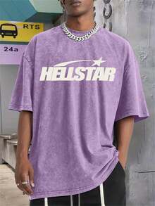 Star Print Tee Shirt, Tees For Men, Casual Short Sleeve T-Shirt For Summer - 紫色 - 查看 2