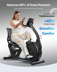 MERACH Recumbent Exercise Bikes For Home, Light Commercial High-End Recumbent Bike For Seniors Adults, Magnetic Recumbent Exercise Bike With Smart Bluetooth And Exclusive App, LCD, Heart Rate Handle - 黑色 - 查看 4