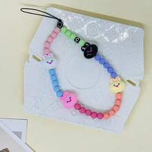 New Year Bestseller Phone Lanyard, Blue Series Pearl Beaded Bracelet Strap, Women's Phone Charm, Celebrity Same Style, Colorful Rabbit Beaded Wrist Strap, Phone Decor Compatible With Android And Most Smartphone,Gifts For Mother, Family, Friends, Kids, Birthday, Holiday Phone Chain - Multicolor - View 6