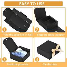 Bộ quà tặng 3/5/15 món, Hộp quà cầu hôn phù rể, Hộp quà ruy băng đen sang trọng, Hộp quà cưới, Hộp quà sinh nhật, Hộp quà tiệc tùng, Hộp quà phù dâu, Hộp quà tốt nghiệp/Ngày Valentine - Nhiều màu - Xem 3