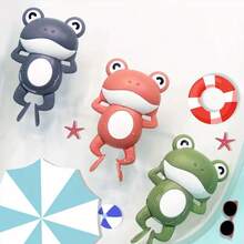 Clockwork Bathtub Toy - Moving Frog Baby With Water Clock, Educational Swimming Toy For Toddlers And Infants, Bath Fun (Green/Red/Blue) - Birthday Party Decor, Playful Frog Design - Multicolor - View 2