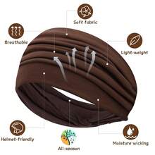 3PCS,Wide Headbands For Women, Large Hairband, Elastic Non-Slip Headband Twist Knotted Accessories, Yoga Workout Vintage Hair 3 Packs (Colour-7) - Multicolor - View 2