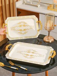 1个亚克力多用途托盘，适用于厨房、餐厅、客厅，可盛放茶具、玻璃器皿、糖果、饼干、面包，也可用于婚礼、派对、礼品、生日、庭院等场合。 - 彩色 - 查看 1