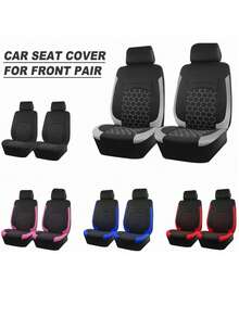 Funda de asiento de coche con estilo deportivo, de poliéster con acolchado y bordado de fútbol, ajuste universal para la mayoría de los coches - 2 asientos delanteros - Ver 1