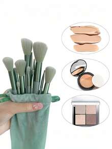 13-Piece Color Makeup Brush Set (With Portable Storage Box) - Ultra-Soft Nylon Bristles, Suitable For Foundation, Blush And Eyeshadow Application, Suitable For Facial And Eye Makeup - Complete Makeup Set For Women And Children, An Excellent Gift Choice - Multicolor - View 5