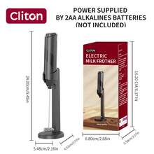 CLITON 電動牛奶起泡器 6色（黑色、白色、藍色、綠色、粉色、紅色），3款選擇：單件、塑膠、不鏽鋼，簡約設計，AA電池供電（不含電池），靜音便攜攪拌器，適用咖啡、廚房，聖誕節與婚禮禮物 - 彩色 - 查看 24
