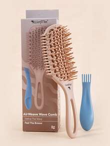 1pc Large Curling Hair Brush - Suitable For Curly Hair, Unisex, Flexible And Easy To Comb - For Dry And Wet Hair, Perfect For Curly Hairstyles, Separates Curls, Adds Volume - Anti-Static, Heat-Resistant Styling Tool - Multicolor - View 17