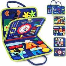 Travel-Ready Dinosaur Busy Book, Educational Sensory Toy For Toddlers, Dinosaur-Themed Busy Board For Toddlers, Sensory Toy For Life Skills Learning, Perfect Birthday/Halloween/Christmas Gift For Boys & Girls - Royal Blue - View 11
