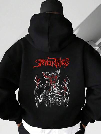 Stranger ThingX EDDIE MUNSON EDITION TV MOVIE COLLECTION ORIGINAL PREMIUM GRADE BLACK TIMBER COTTON Hoodie Men's Casual Sports Hoodie, Casual Wear With Stranger Lettering, Pullover, Comfortable Fabric, Printed Sweatshirt, Hooded Long Sleeved Sweatshirt